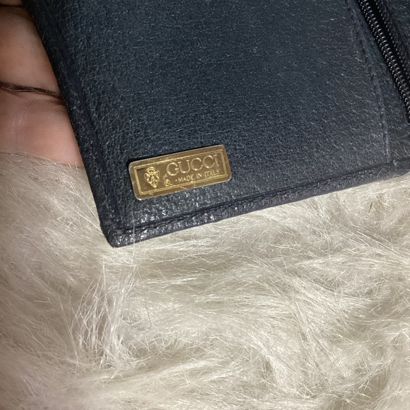 Vintage Gucci 035 64 0461 Micro GG Logo Canvas/ Leather Long Wallet - Picture 10 of 13